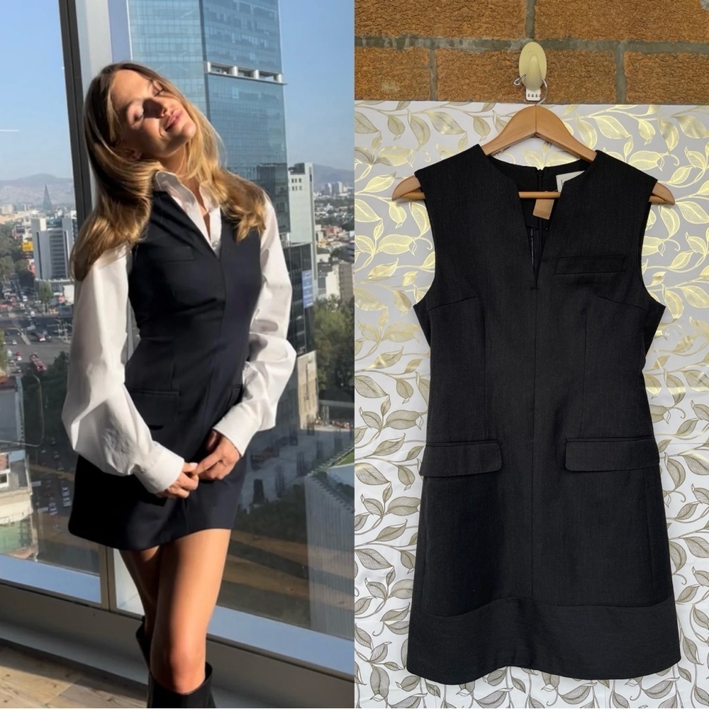 Havre Studio x Désordre 100% Wool Mini Dress charcoalTailored Sleeveless Shift